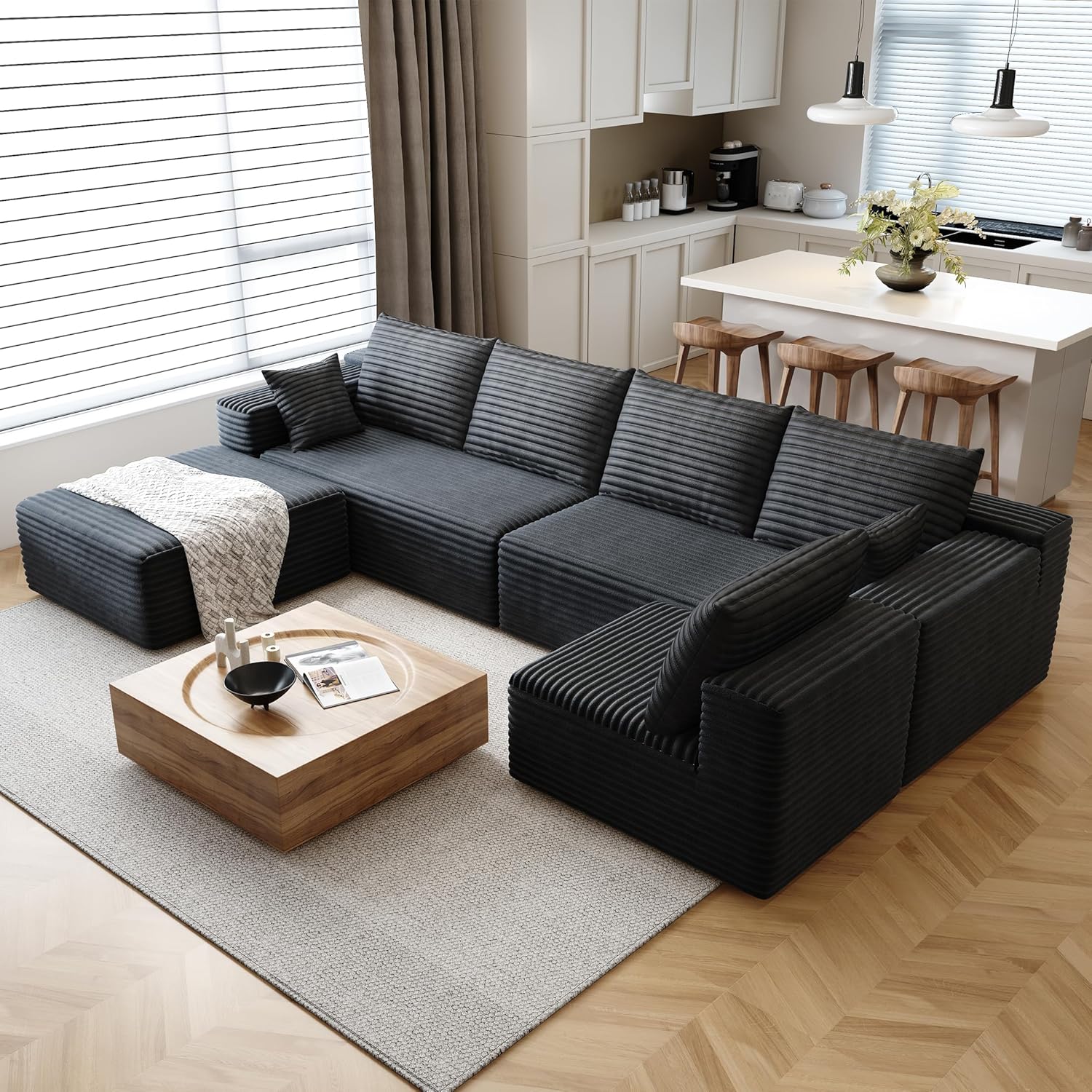 Recliner Sofa Cover - أريكة مقطعية على شكل سحابة، مع