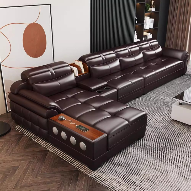 Home Cinema For Small Room - أرائك شقة صغيرة من الجلد الطبيعي،