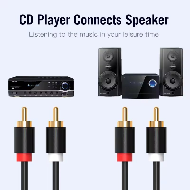 HIFI ستيريو كابل RCA 2RCA إلى  - مراجعة Home Cinema Dvd وسعره