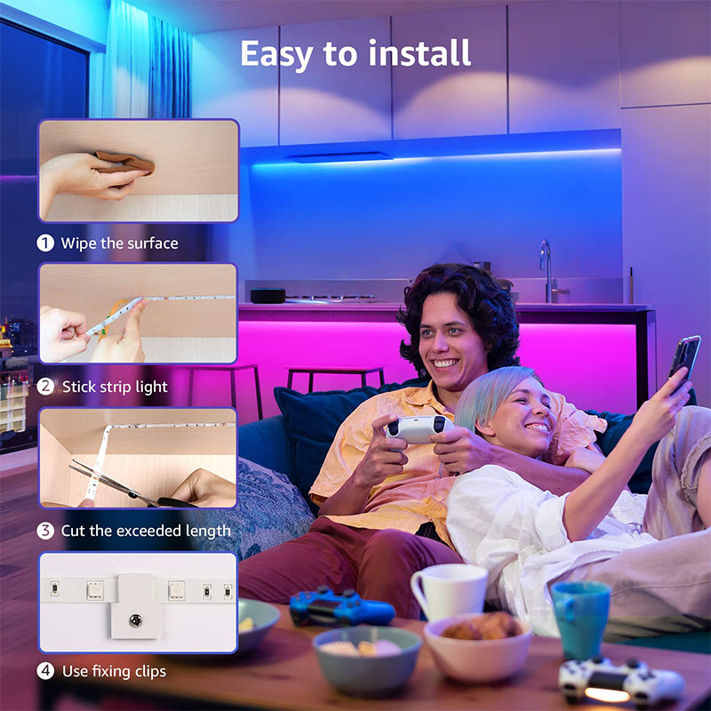 شريط إضاءة LED RGB بتقنية USB  - مراجعة Ambient Light Strip Tv وسعره