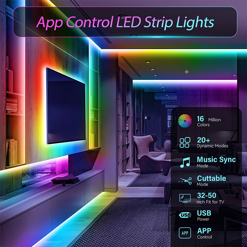 شريط إضاءة LED RGB بتقنية USB  - مراجعة Ambient Light Strip Tv وسعره